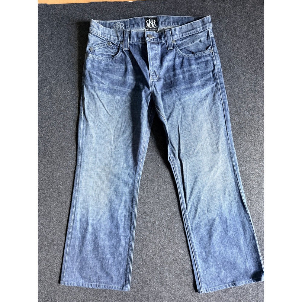 Rock & Republic Mens Henlee 36x30 Y2K Studded Logo Bootcut Jeans 2010's